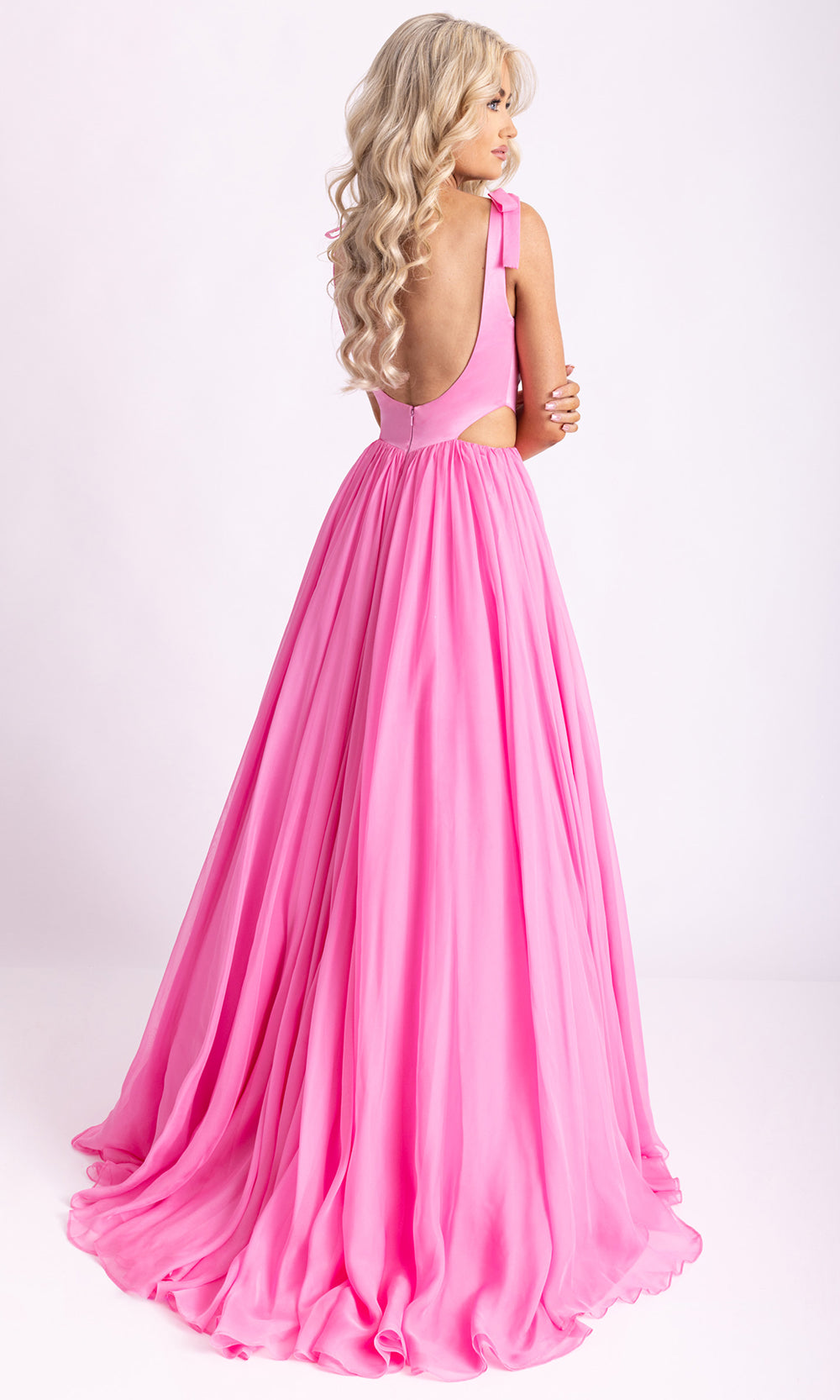 Rachel Allan 70980 - Scoop Neckline High Slit Gown with Pockets Prom Dresses in Pink