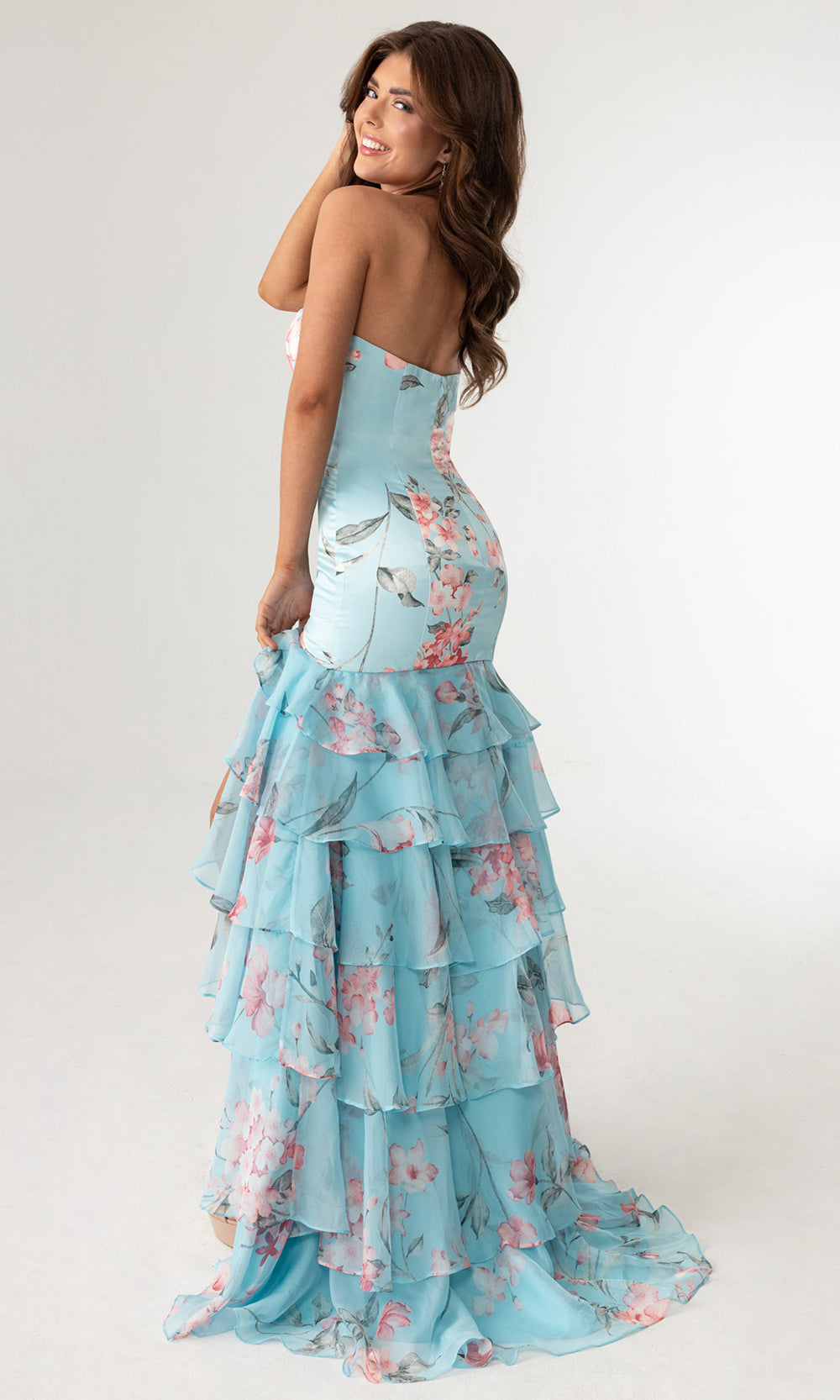 Rachel Allan 70995 - Tiered Ruffle Strapless Sweetheart Prom Gown Prom Dresses in Blue