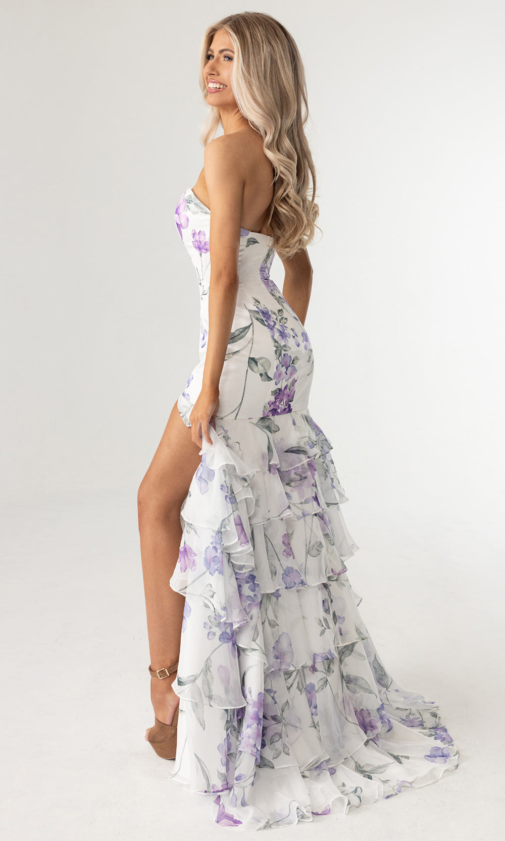 Rachel Allan 70995 - Tiered Ruffle Strapless Sweetheart Prom Gown Prom Dresses in White