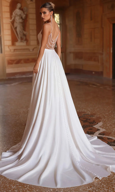 Alyce Paris 7099 - Illusion Scoop Back Embellished Bridal Dress Wedding Dresses