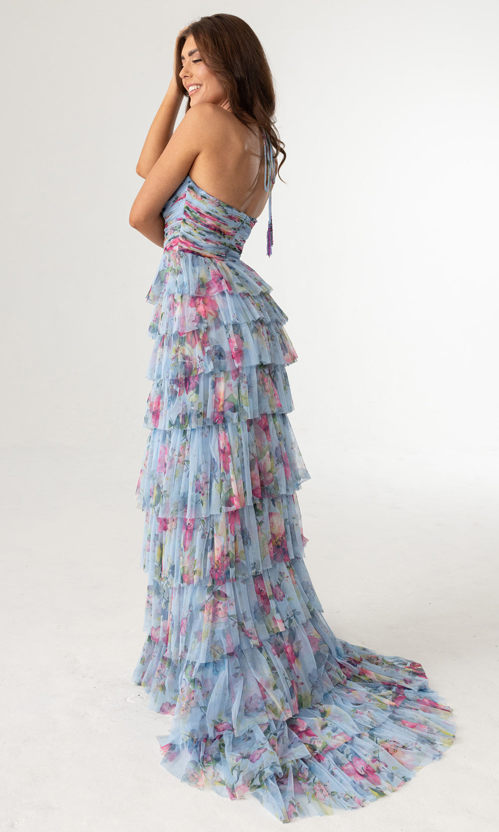 Rachel Allan 71010 - Sweetheart Floral A-Line Gown with Ruffles Prom Dresses in Blue