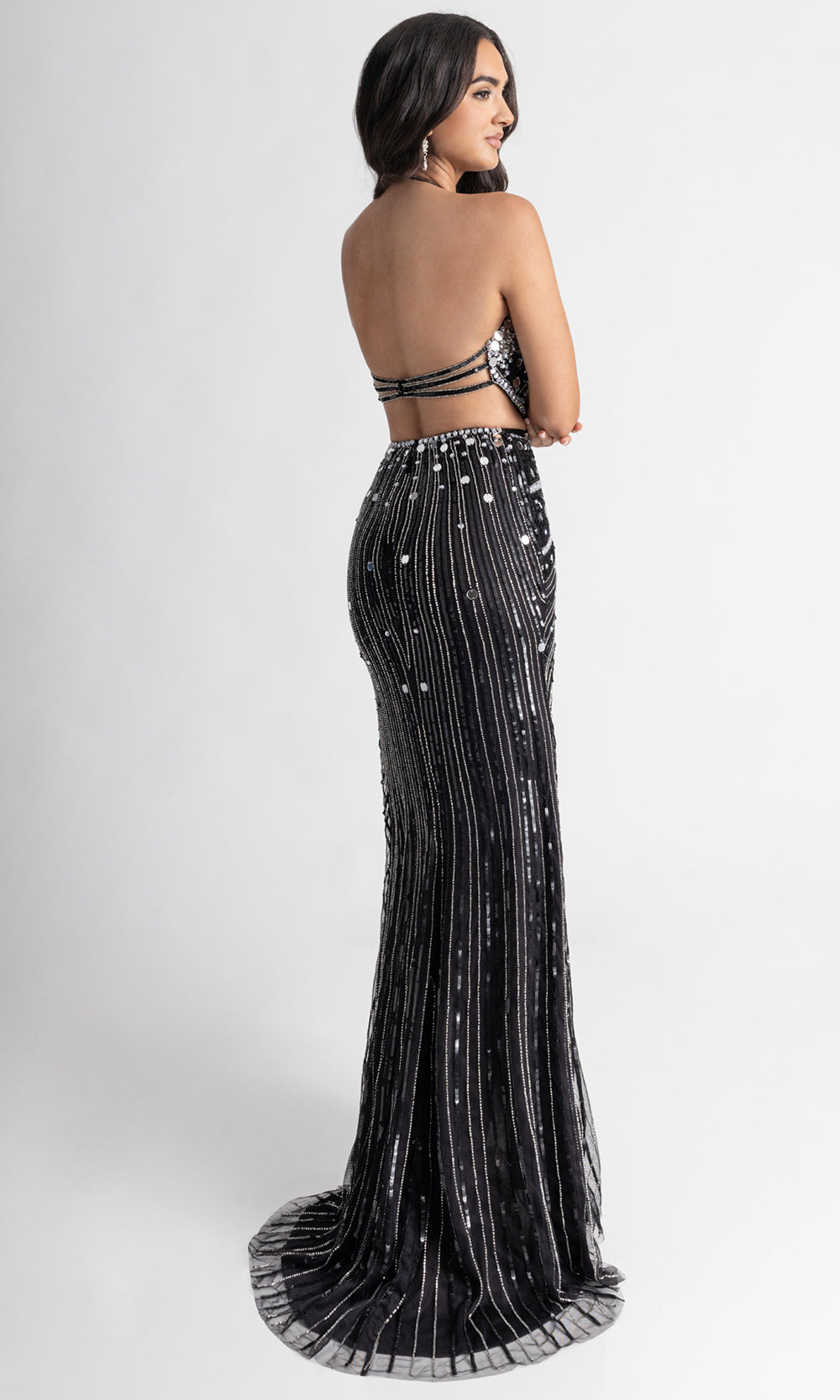 Rachel Allan 71011 - Sleeveless Fitted Gown with Mirror Applique Pageant Dresses in Black