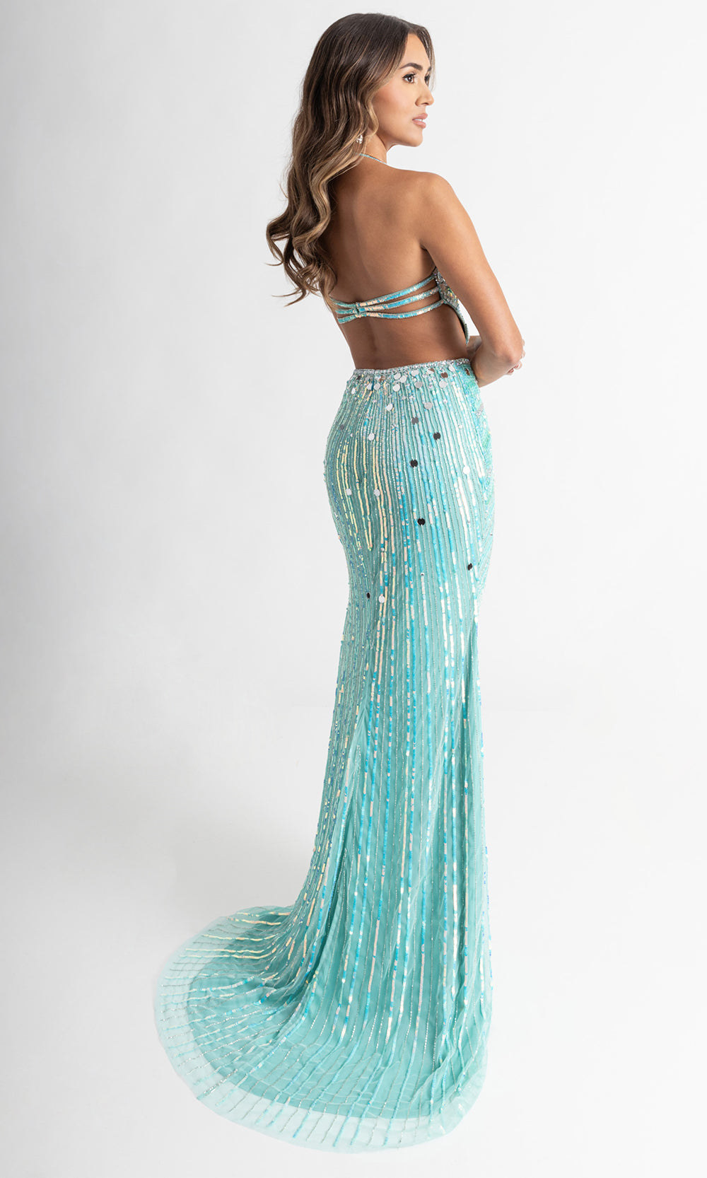 Rachel Allan 71011 - Sleeveless Fitted Gown with Mirror Applique Pageant Dresses in Green