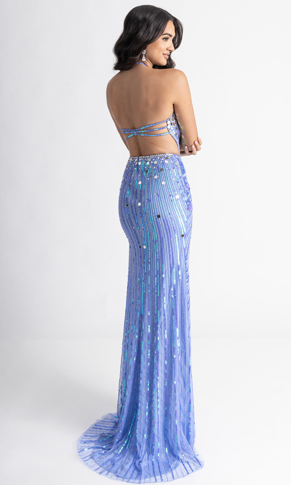 Rachel Allan 71011 - Sleeveless Fitted Gown with Mirror Applique Pageant Dresses in Blue