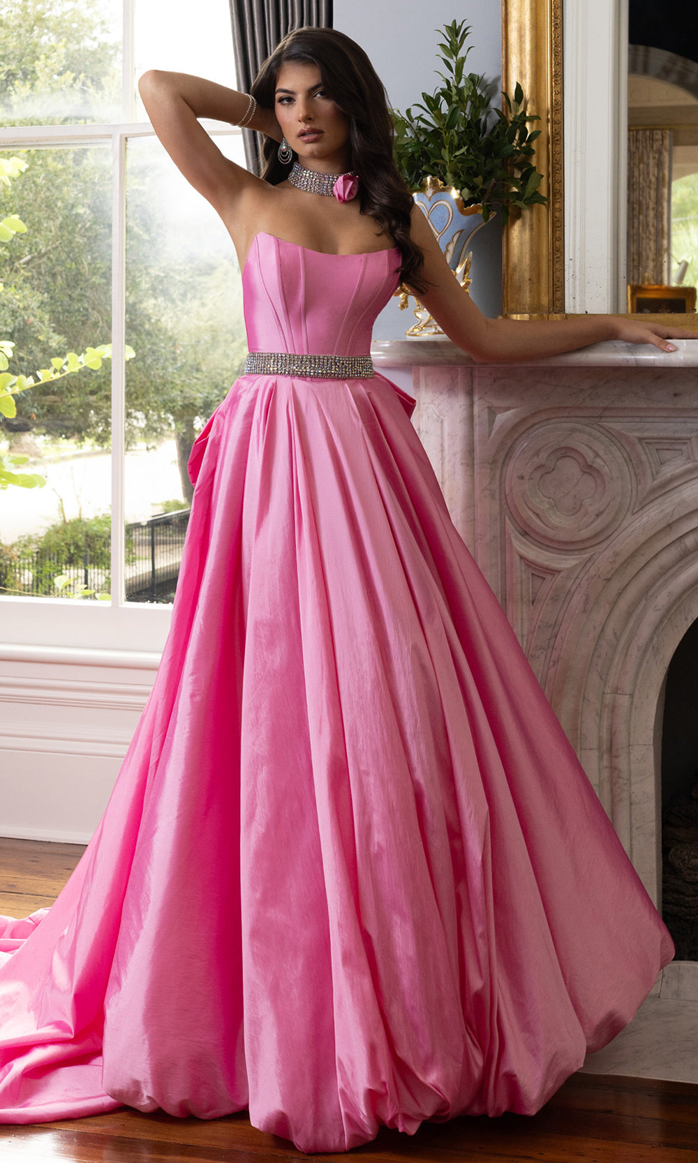Rachel Allan 71024 - Corset Detail Bubble Hem Ballgown Prom Dresses in Pink