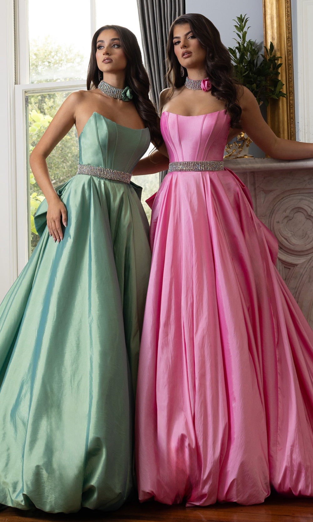Rachel Allan 71024 - Corset Detail Bubble Hem Ballgown Prom Dresses in Pink Sage