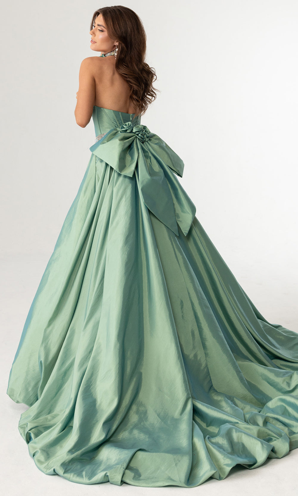 Rachel Allan 71024 - Corset Detail Bubble Hem Ballgown Prom Dresses in Sage