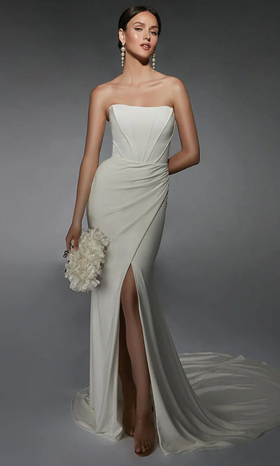 Alyce Paris 7102 - Ruched Skirt Scoop Bridal Gown Wedding Dresses