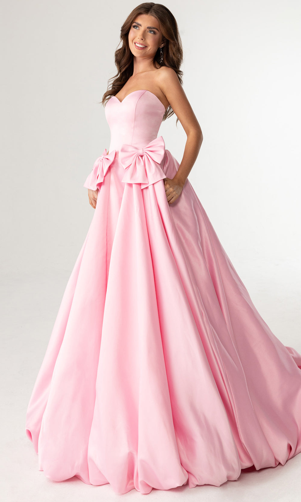 Rachel Allan 71035 - Sweetheart Neckline Ballgown with Bow Accent Prom Dresses in Pink