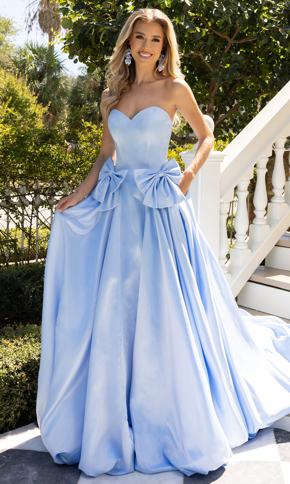 Rachel Allan 71035 - Sweetheart Neckline Ballgown with Bow Accent Prom Dresses in Power Blue
