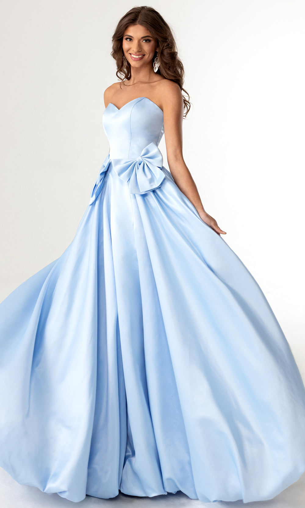 Rachel Allan 71035 - Sweetheart Neckline Ballgown with Bow Accent Prom Dresses in Power Blue