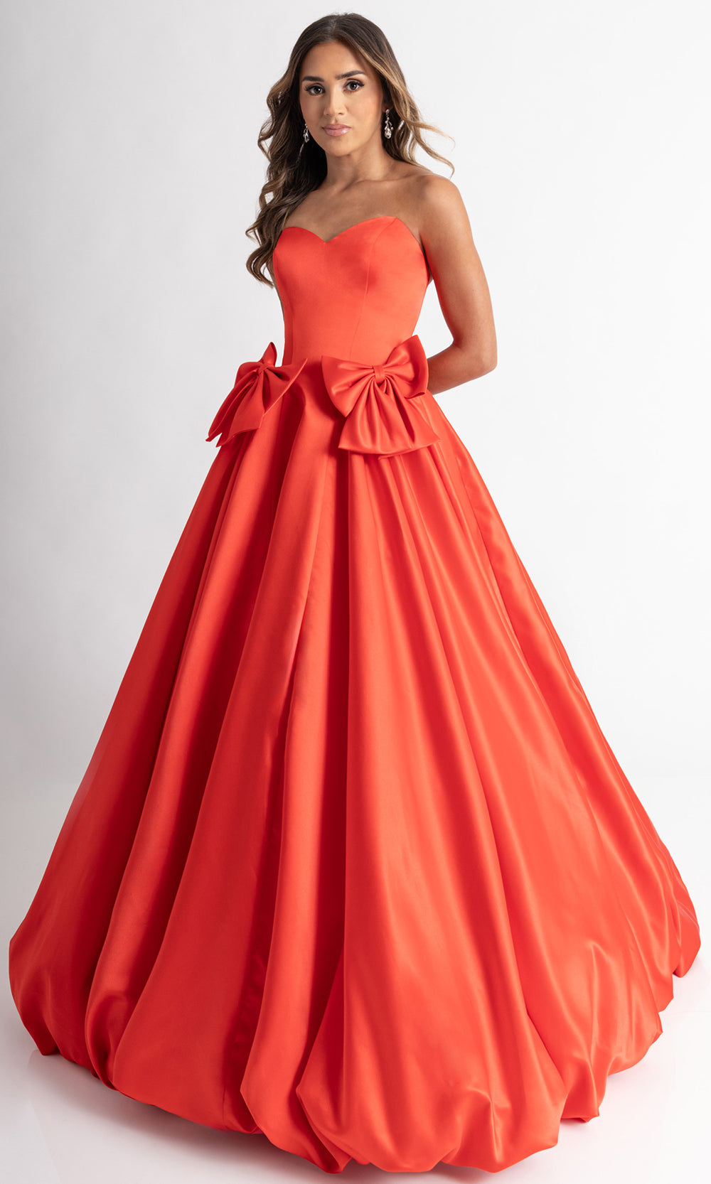 Rachel Allan 71035 - Sweetheart Neckline Ballgown with Bow Accent Prom Dresses in Red