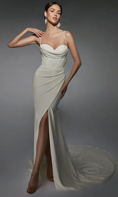 Alyce Paris 7103 - High Slit Sweetheart Corset Gown Wedding Dresses