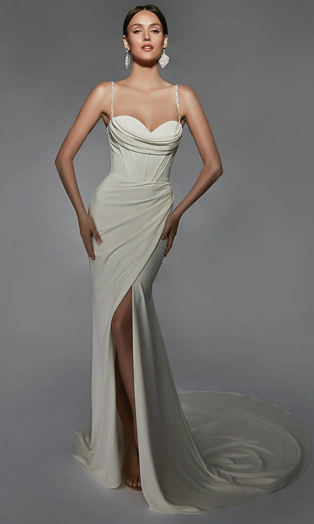 Alyce Paris 7103 - High Slit Sweetheart Corset Gown Wedding Dresses