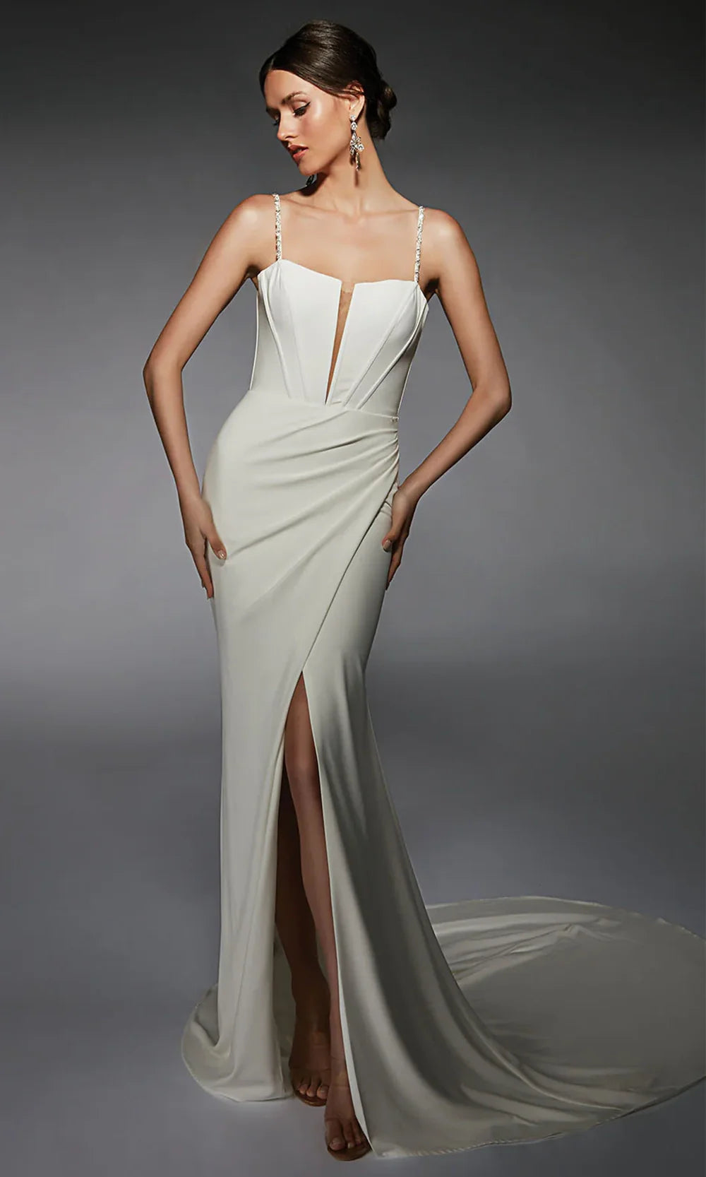 Alyce Paris 7104 - Corset Bodice Beaded Strap Bridal Gown Wedding Dresses