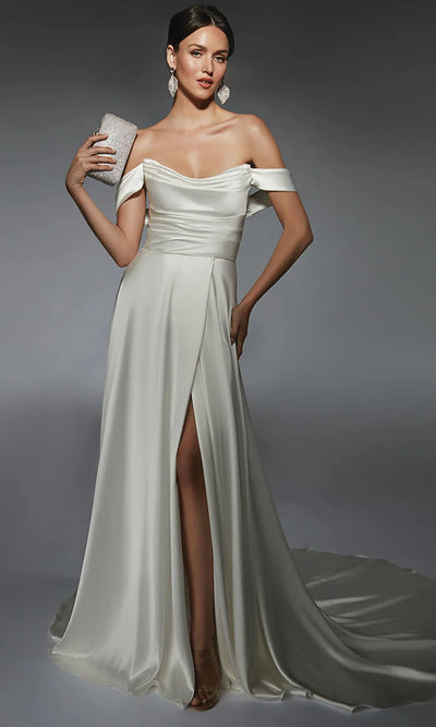Alyce Paris 7107 - Detachable Sleeve Cowl Neck Bridal Gown Wedding Dresses