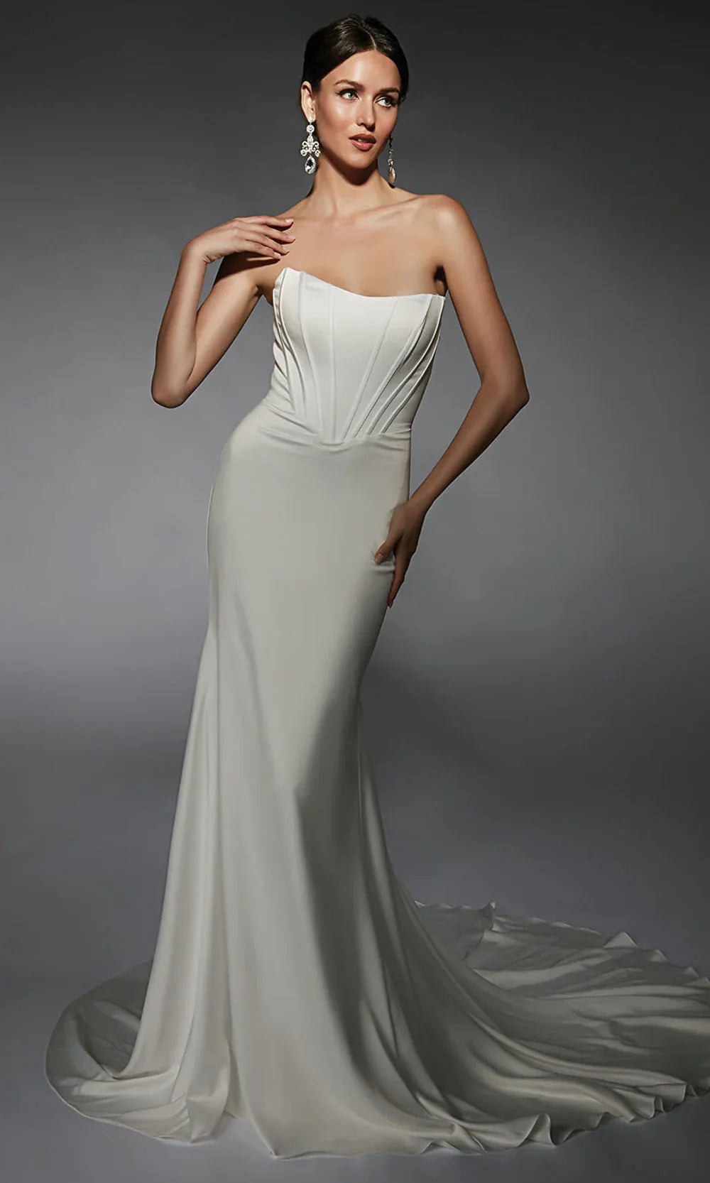 Alyce Paris 7109 - Corset Bodice Button Back Long Gown Wedding Dresses