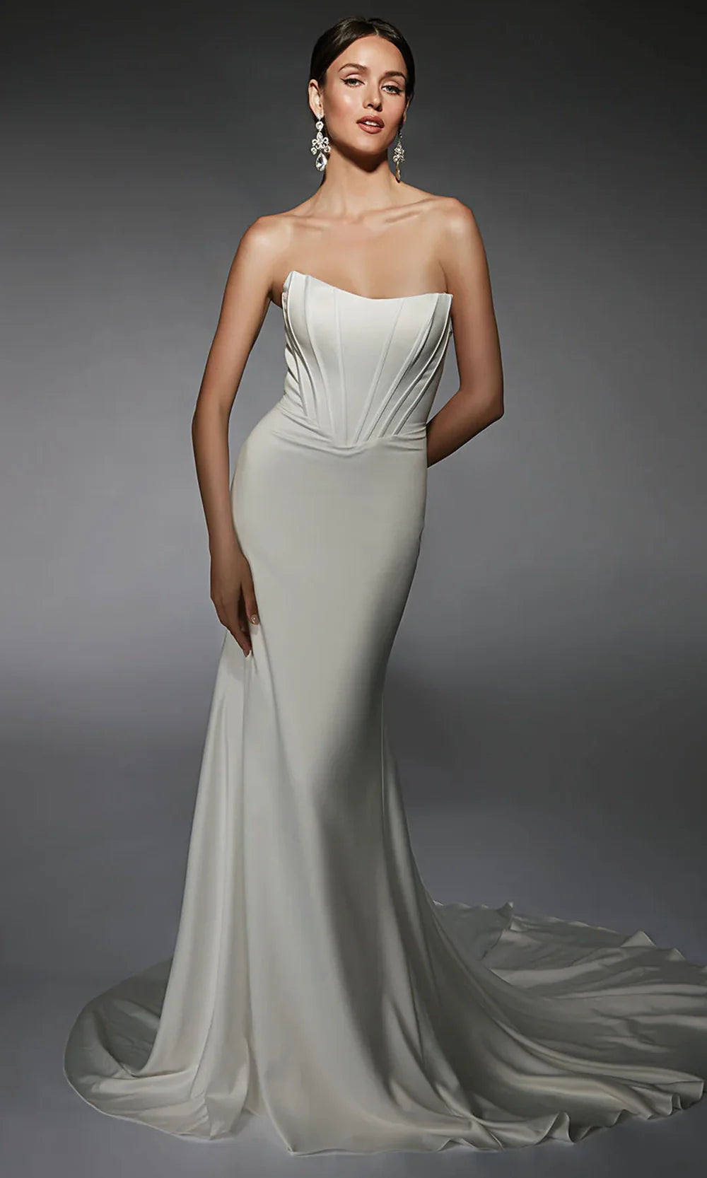 Alyce Paris 7109 - Corset Bodice Button Back Long Gown Wedding Dresses