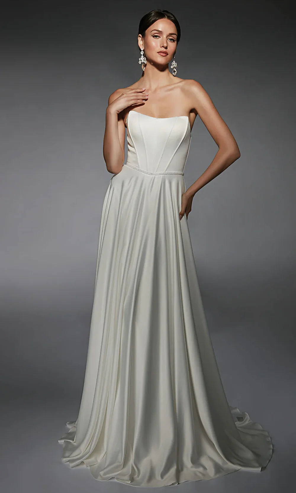 Alyce Paris 7110 - Corset Bodice Strapless A-Line Gown Wedding Dresses