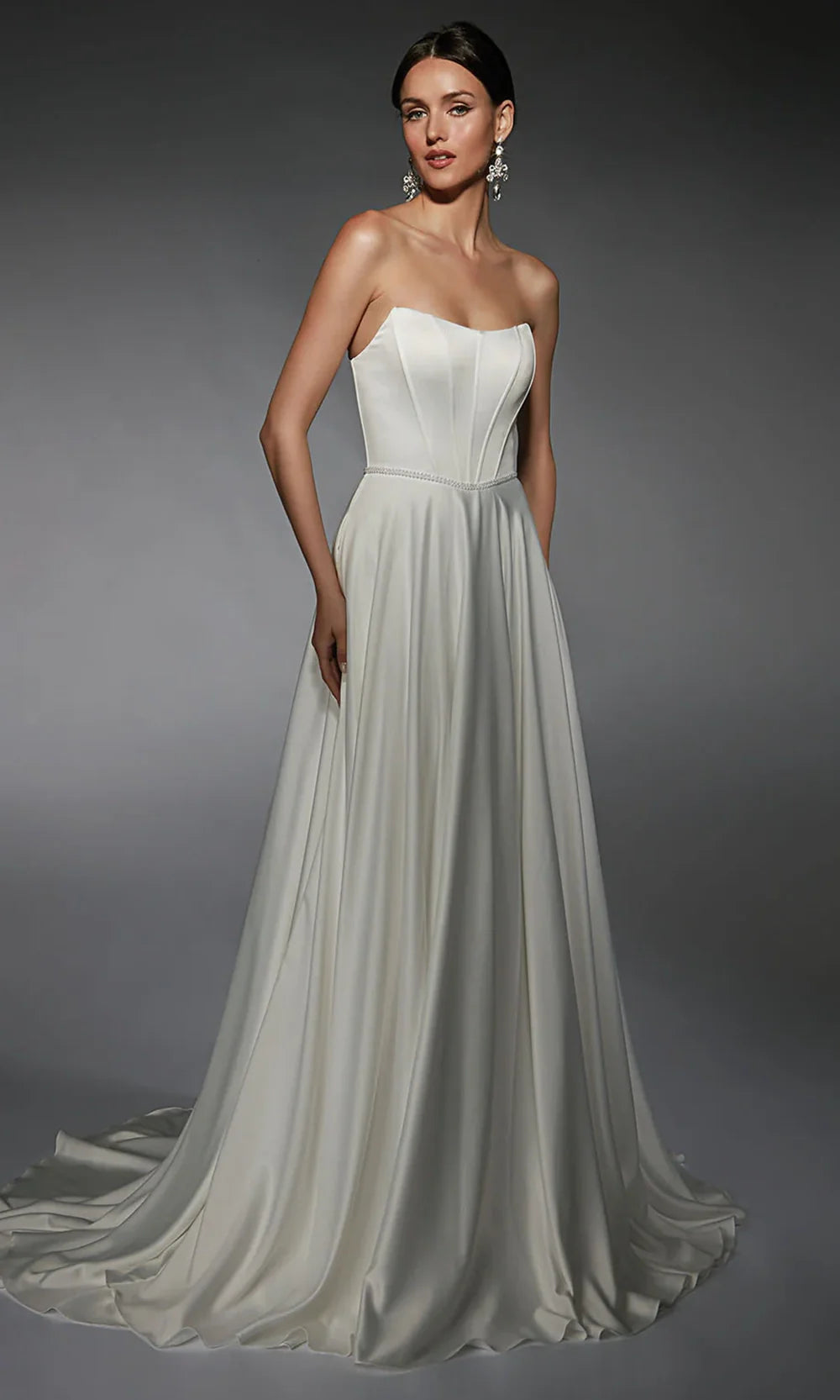 Alyce Paris 7110 - Corset Bodice Strapless A-Line Gown Wedding Dresses