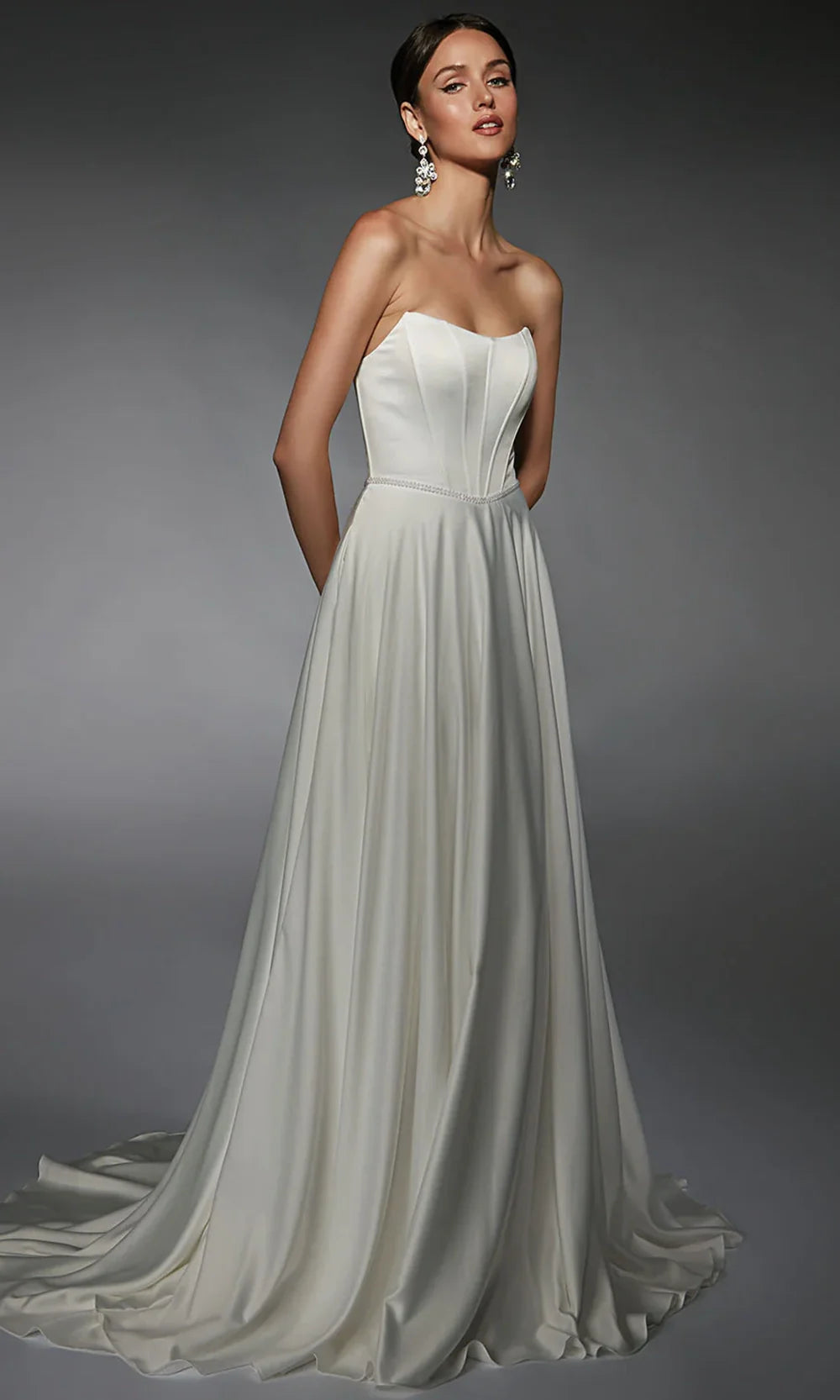 Alyce Paris 7110 - Corset Bodice Strapless A-Line Gown Wedding Dresses