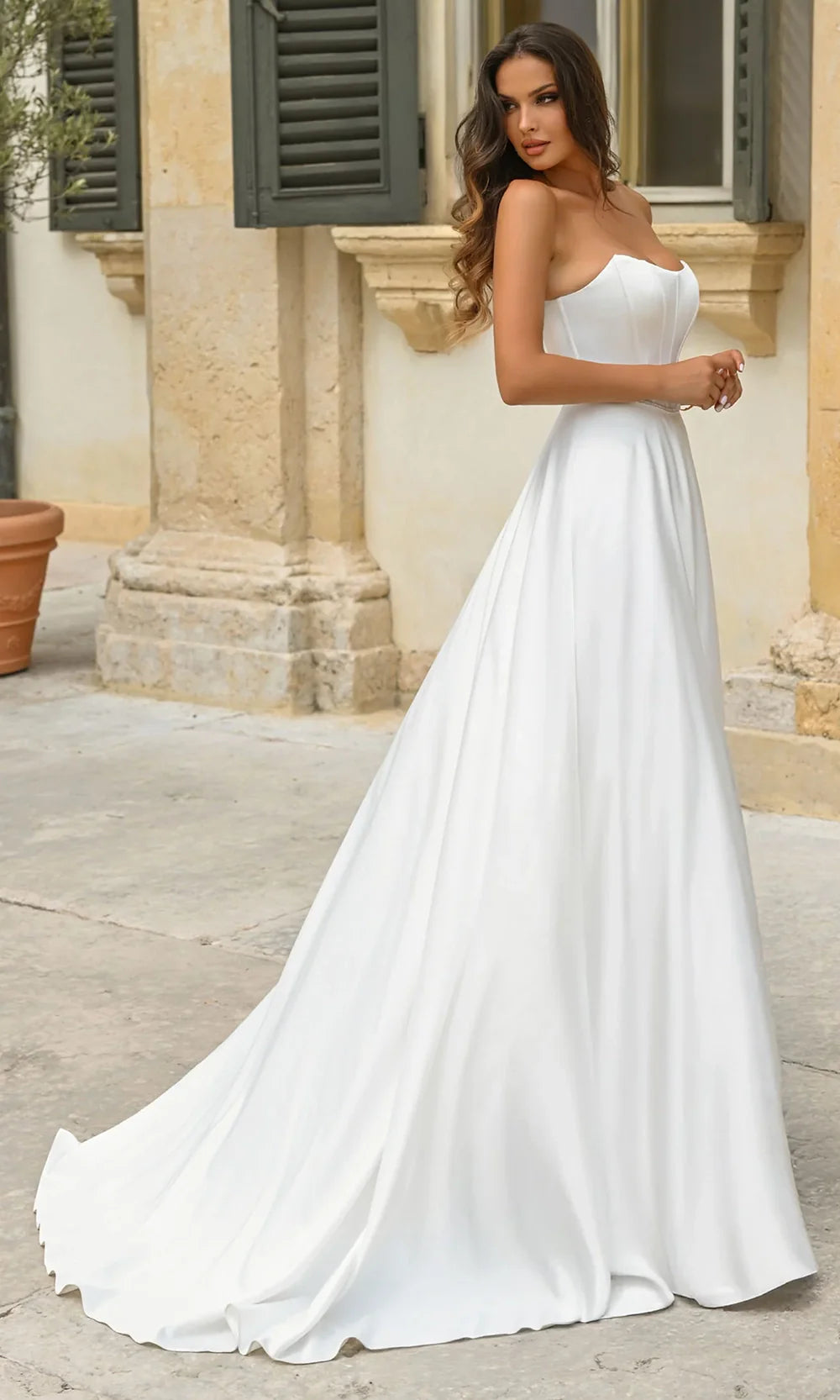 Alyce Paris 7110 - Corset Bodice Strapless A-Line Gown Wedding Dresses