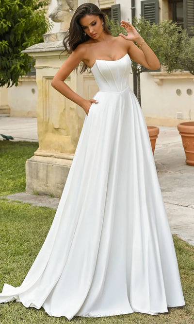 Alyce Paris 7110 - Corset Bodice Strapless A-Line Gown Wedding Dresses