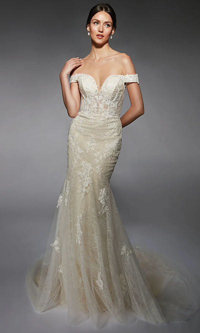 Alyce Paris 7118 - Sweetheart Lace Applique Trumpet Gown Wedding Dresses