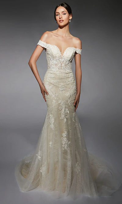Alyce Paris 7118 - Sweetheart Lace Applique Trumpet Gown Wedding Dresses