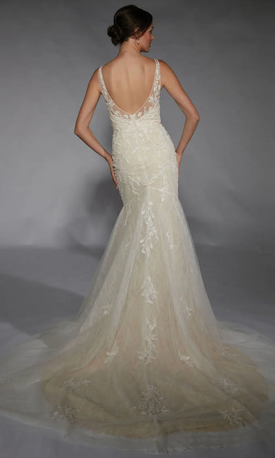 Alyce Paris 7119 - Beaded Lace Plunging V-Neck Wedding Dress Wedding Dresses