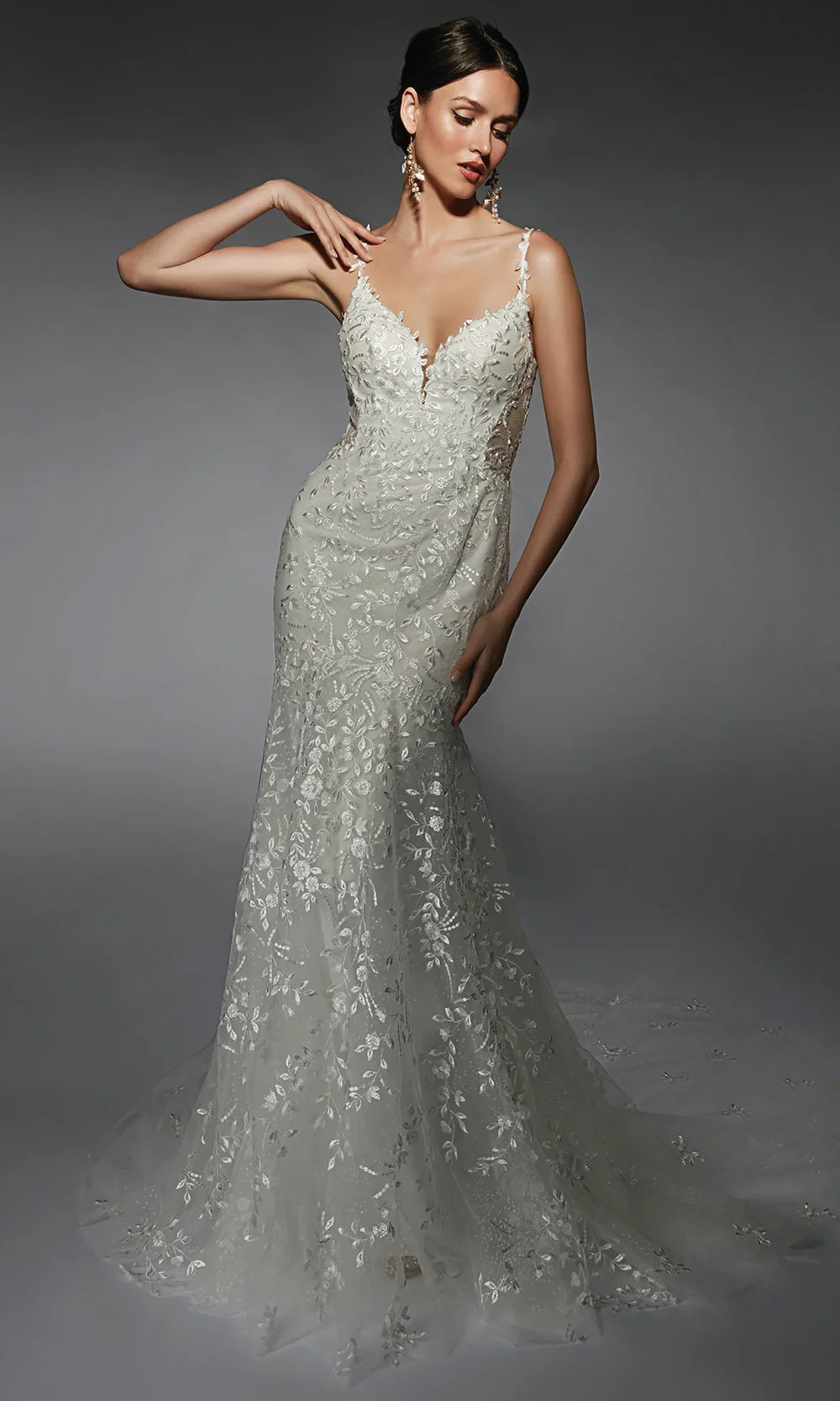Alyce Paris 7120 - Lace Tulle Trumpet Wedding Gown Wedding Dresses