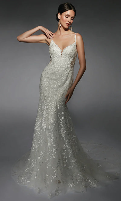 Alyce Paris 7120 - Lace Tulle Trumpet Wedding Gown Wedding Dresses