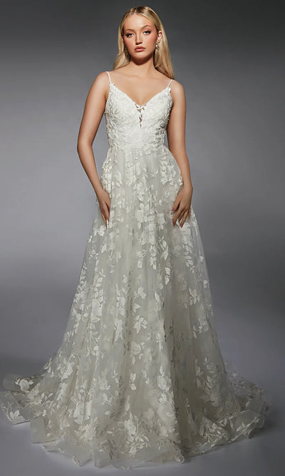 Alyce Paris 7122 - Romantic Floral Lace Sleeveless Ballgown Bridal Dresses