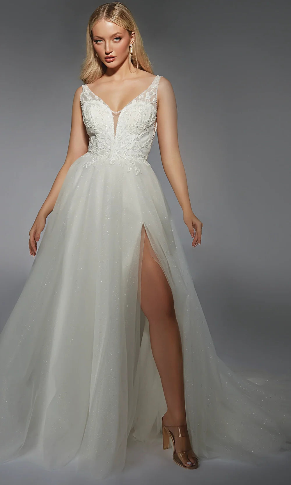 Alyce Paris 7125 - Sheer Straps Beaded Lace Wedding Gown Wedding Dresses