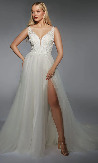 Alyce Paris 7125 - Sheer Straps Beaded Lace Wedding Gown Wedding Dresses