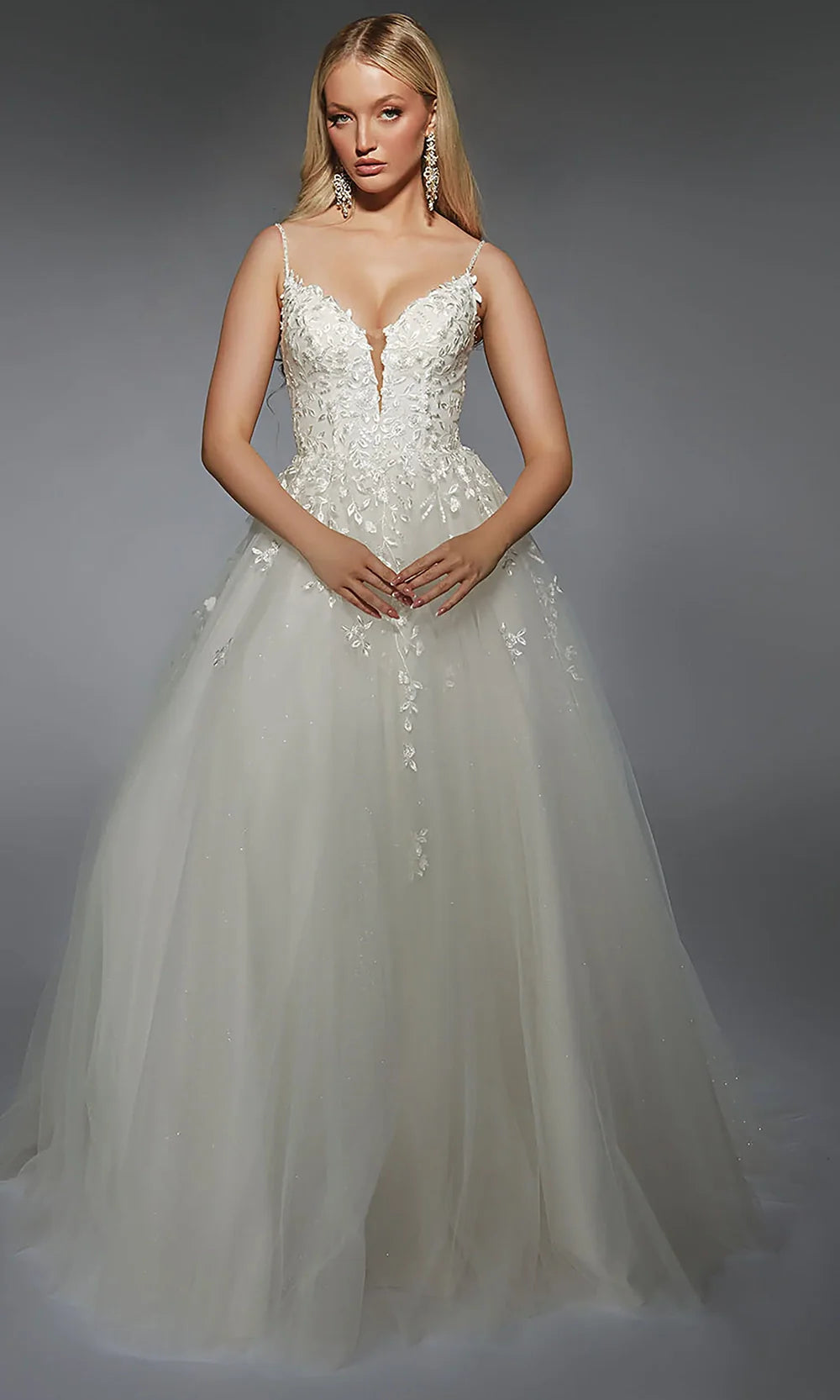 Alyce Paris 7127 - Spaghetti Strap Lace Tulle Ballgown Bridal Dresses
