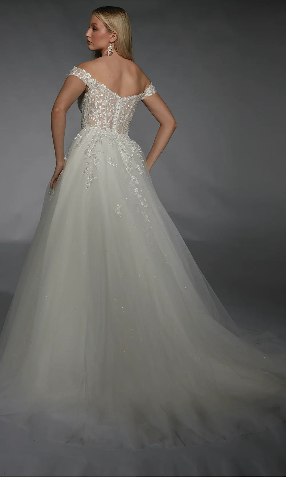 Alyce Paris 7129 - Lace Appliqued Corset Tulle Ballgown Wedding Dresses