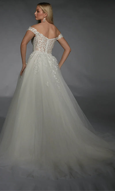 Alyce Paris 7129 - Lace Appliqued Corset Tulle Ballgown Wedding Dresses
