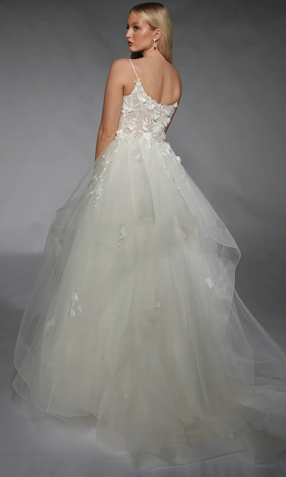 Alyce Paris 7131 - 3D Floral Plunging Corset Wedding Gown Bridal Dresses