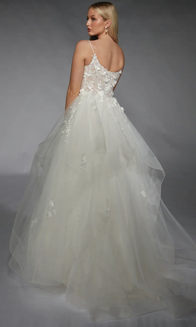 Alyce Paris 7131 - 3D Floral Plunging Corset Wedding Gown Bridal Dresses