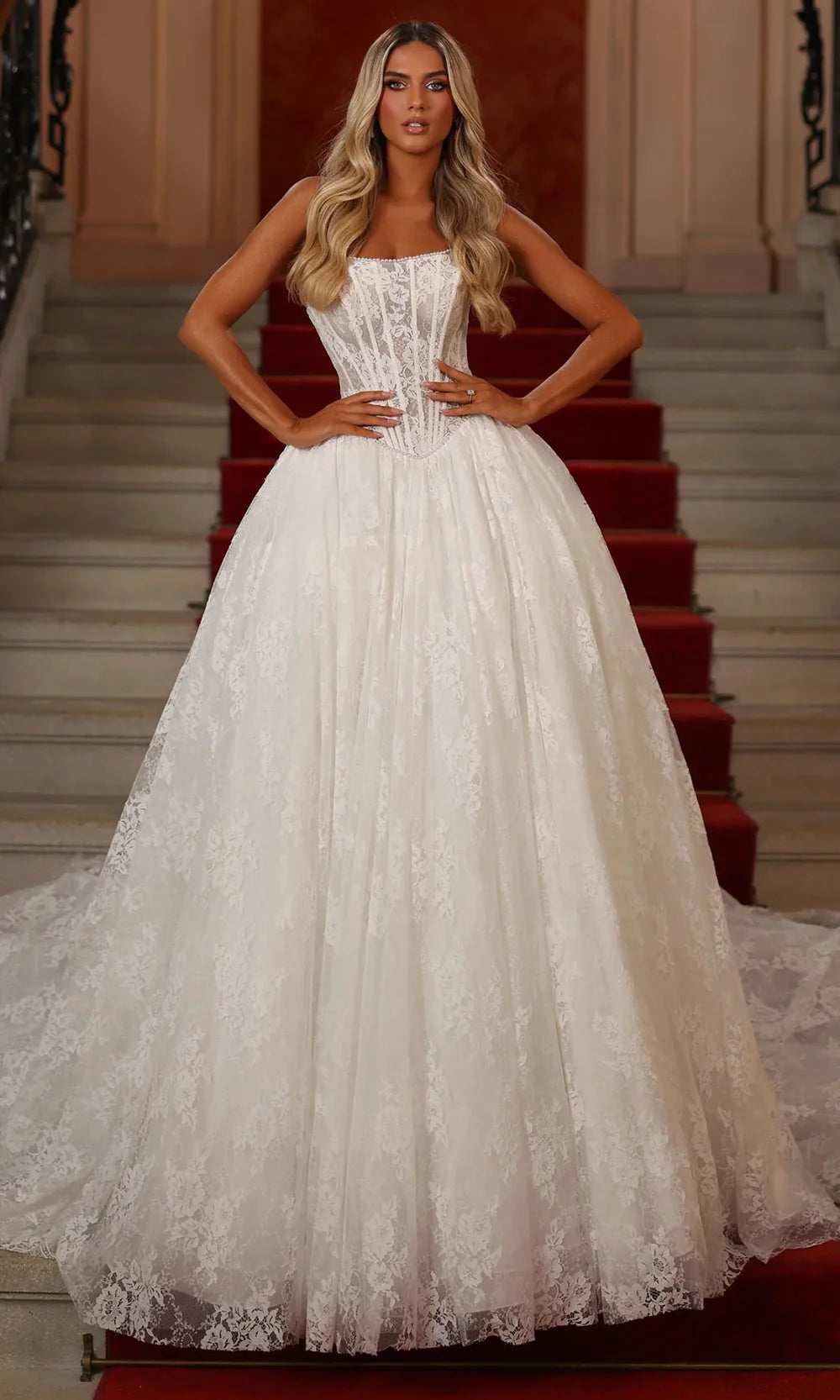 Alyce Paris 7149 - Strapless Lace Couture Ballgown Wedding Dresses