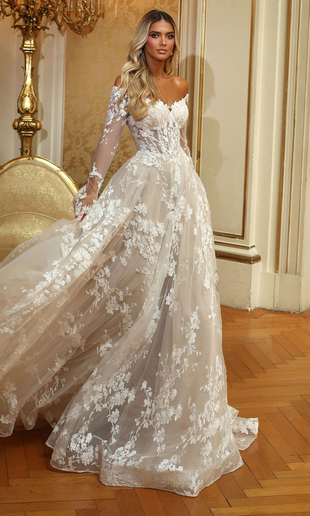 Alyce Paris 7150 - Romantic Off Shoulder Tiered Dress Wedding Dresses
