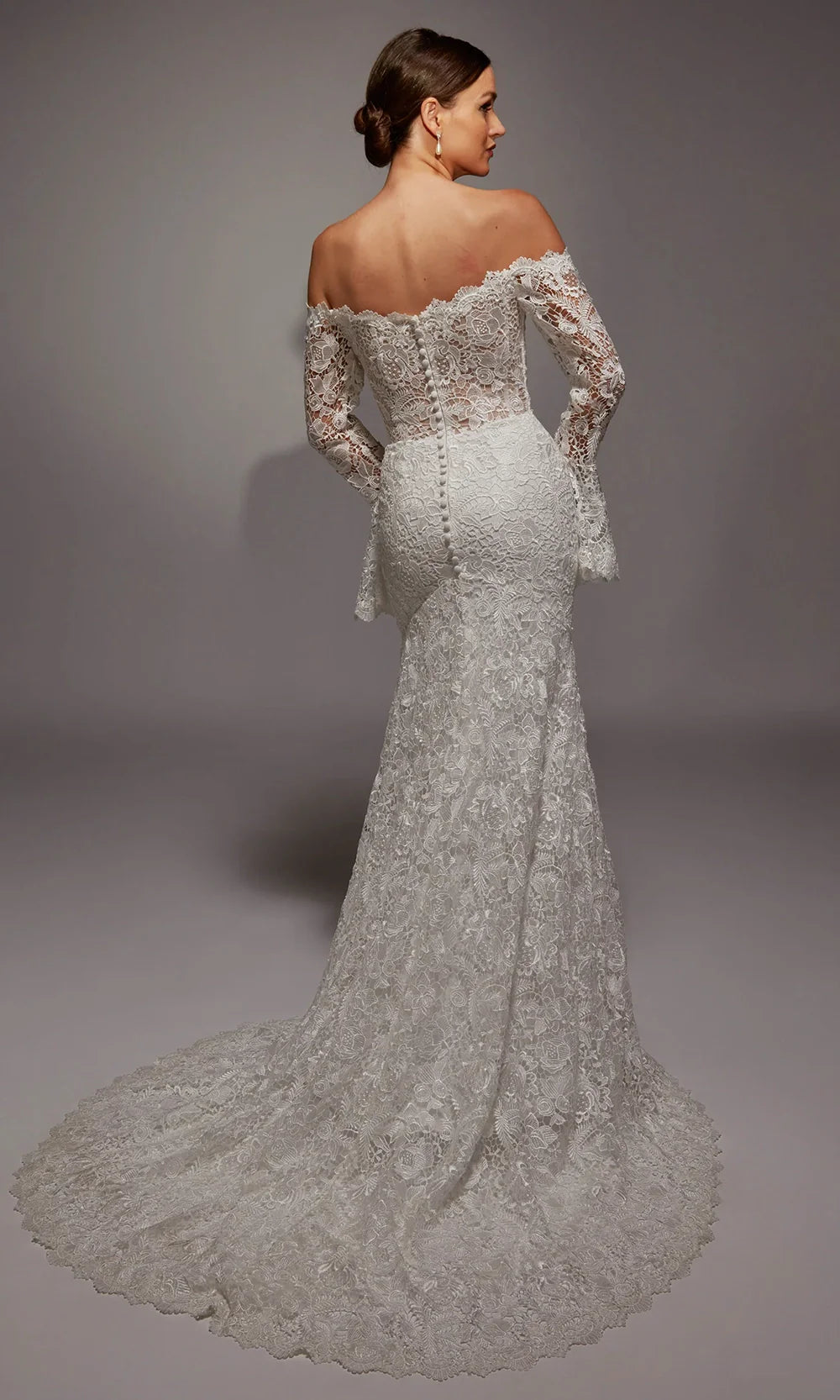 Alyce Paris 7156 - Fitted Lace Dress with Elegant Train Wedding Dresses