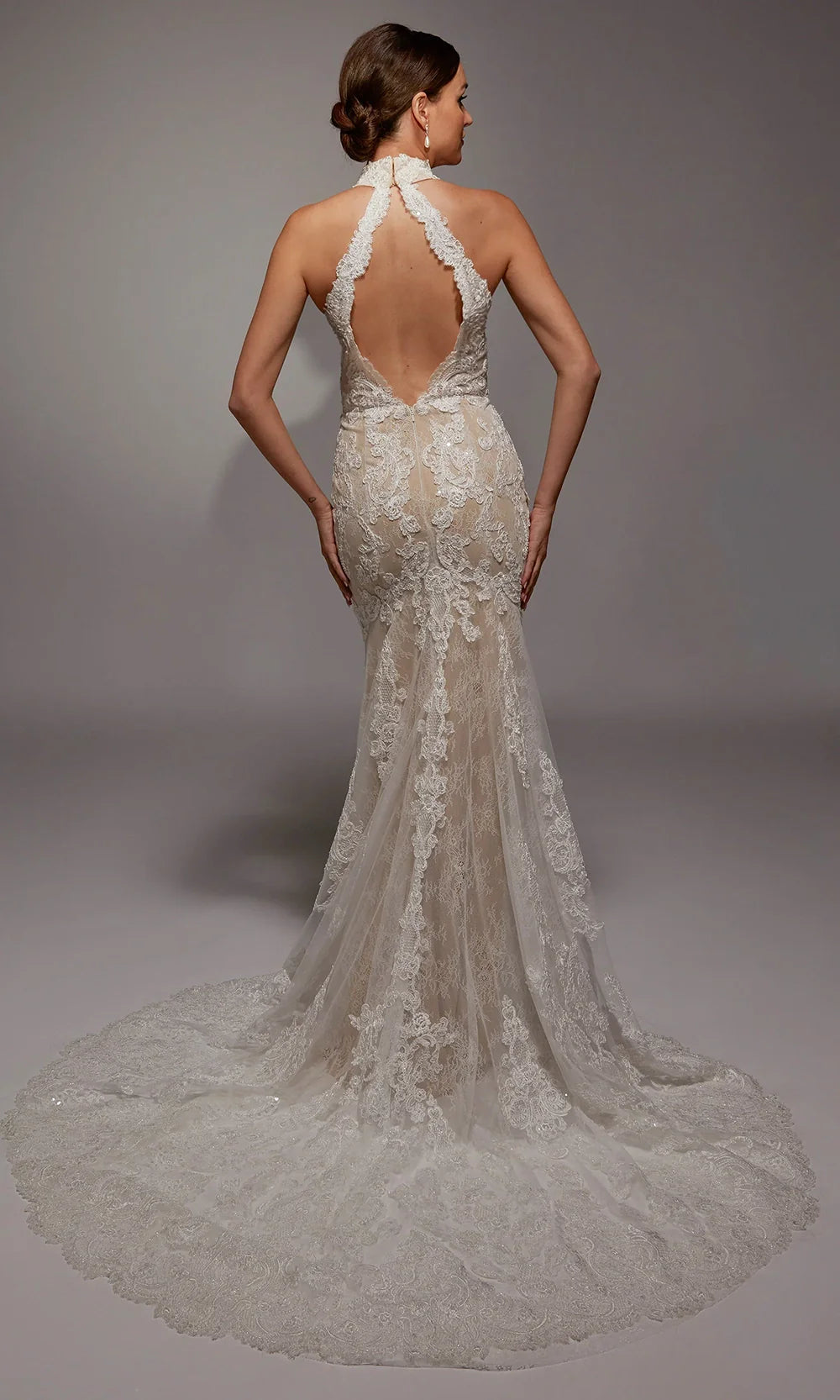 Alyce Paris 7159 - High Neck Illusion Back Mermaid Dress Wedding Dresses