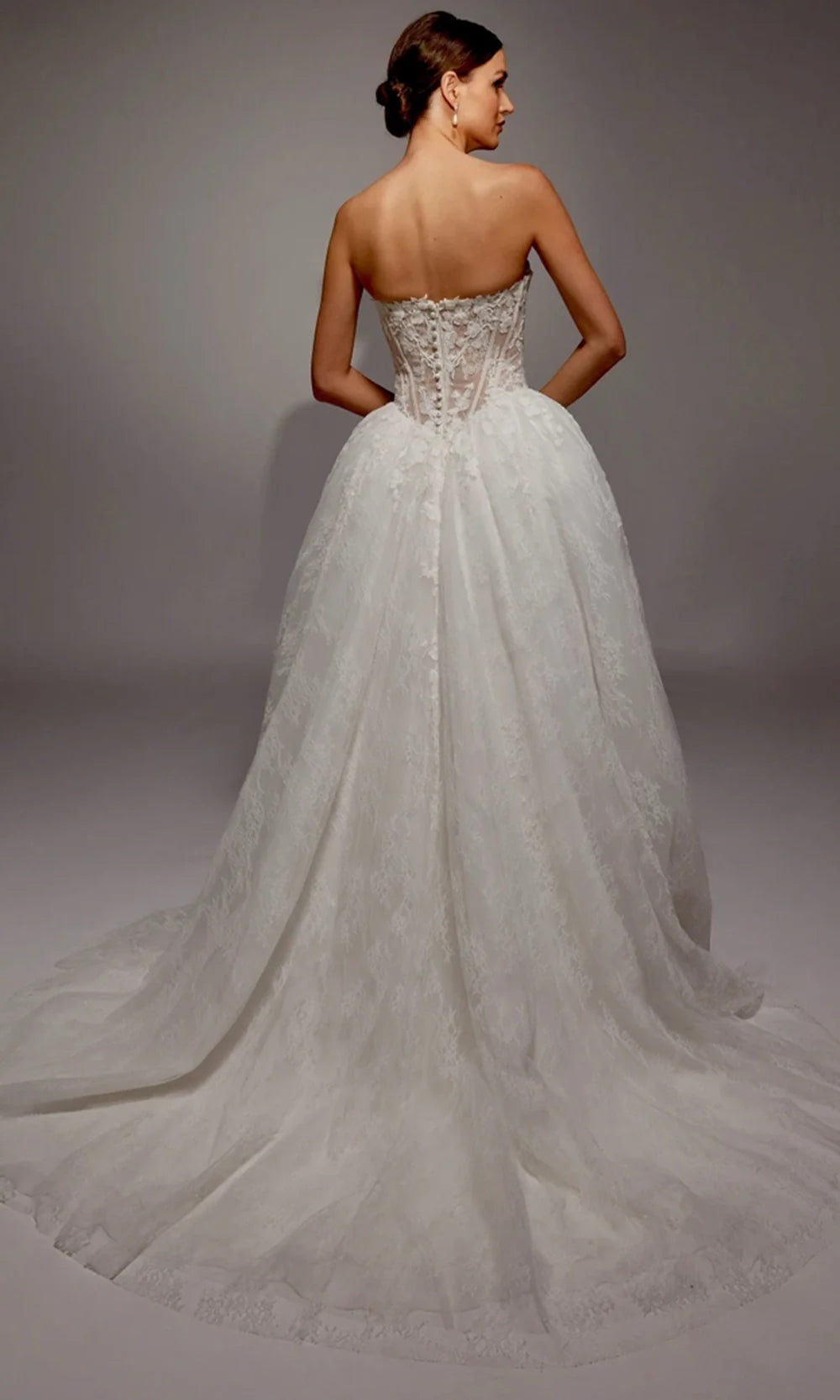 Alyce Paris 7163 - Strapless Lace Ballgown with Train Prom Dresses