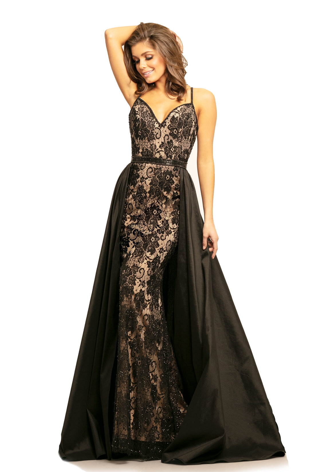 Johnathan Kayne - 7242 Sleeveless Embellished Dress with Overskirt