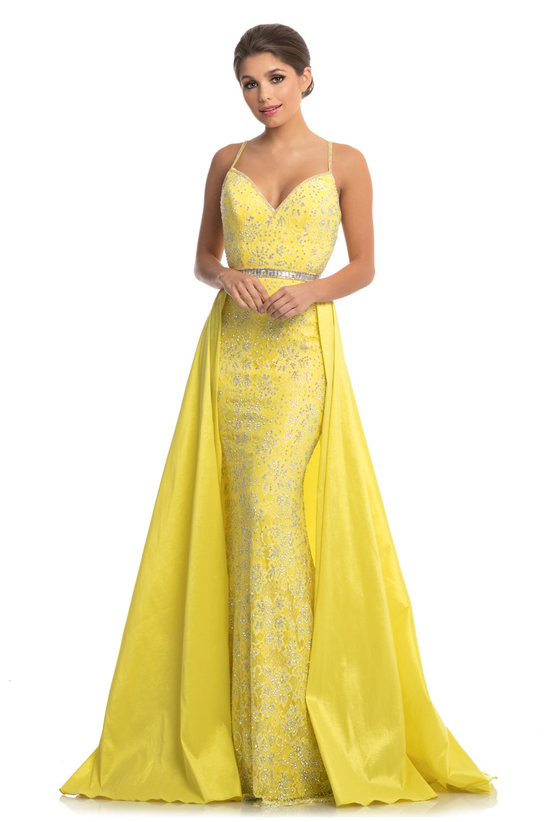 Johnathan Kayne - 7242 Sleeveless Embellished Dress with Overskirt