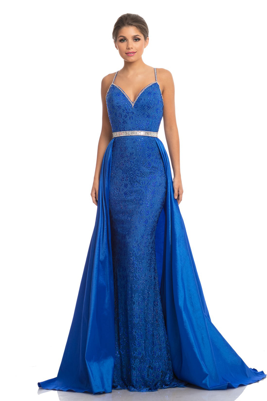 Johnathan Kayne - 7242 Sleeveless Embellished Dress with Overskirt