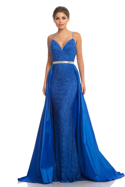 Johnathan Kayne - 7242 Sleeveless Embellished Dress with Overskirt