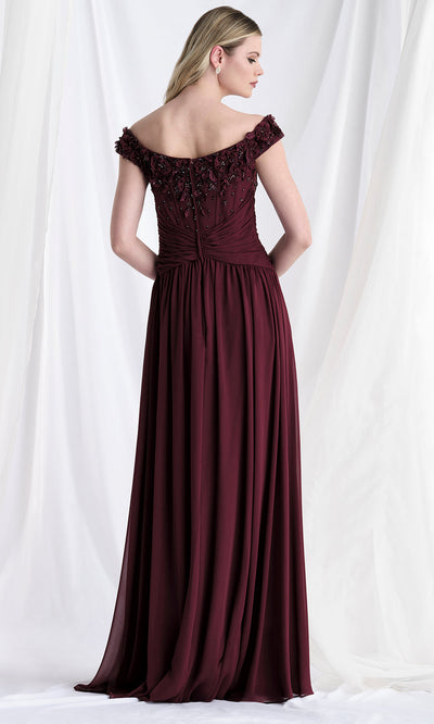 MGNY By Mori Lee 73153 - Ruched Waist Off Shoulder Chiffon Gown Mother of the Bride Dresses